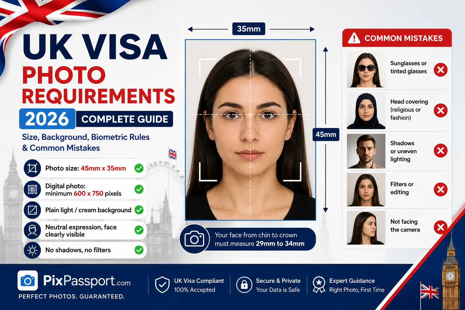UK Visa Photo Requirements (2026 Complete Guide): Size, Background, Biometric Rules & Common Mistakes