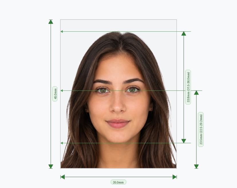 Official Czechia Visa photo compliance example