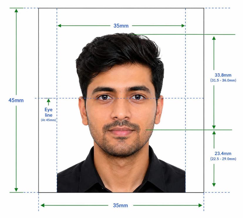 Official India Passport photo compliance example